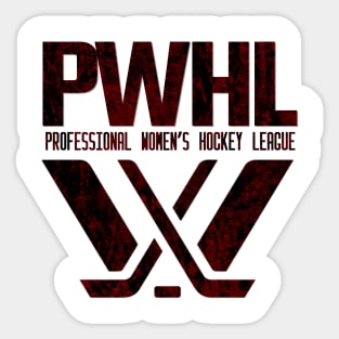 Distressed red black pwhl logo Sticker